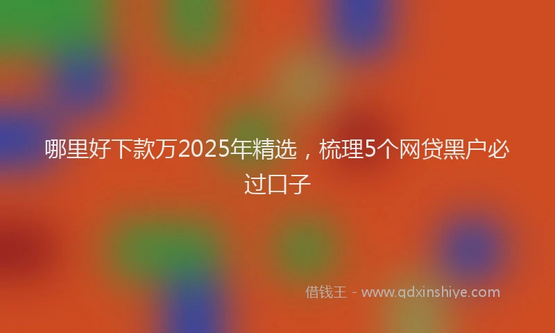 哪里好下款万2025年精选，梳理5个网贷黑户必过口子