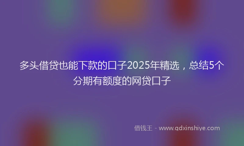 多头借贷也能下款的口子2025年精选，总结5个分期有额度的网贷口子