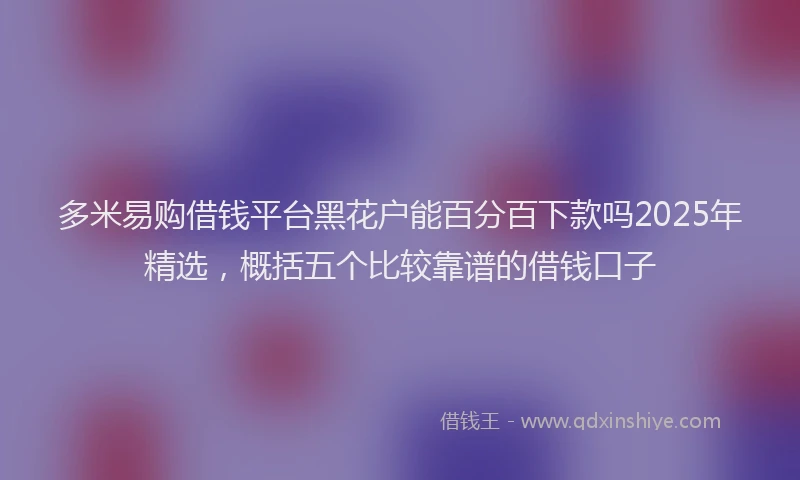 多米易购借钱平台黑花户能百分百下款吗2025年精选，概括五个比较靠谱的借钱口子