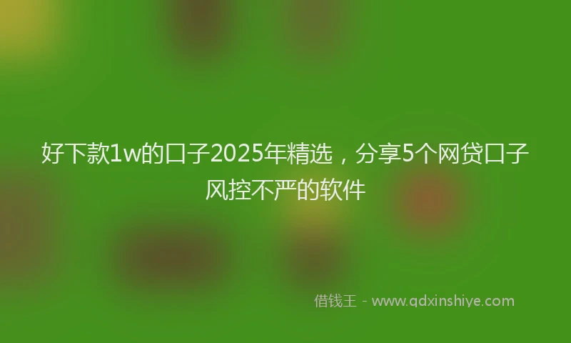 好下款1w的口子2025年精选，分享5个网贷口子风控不严的软件