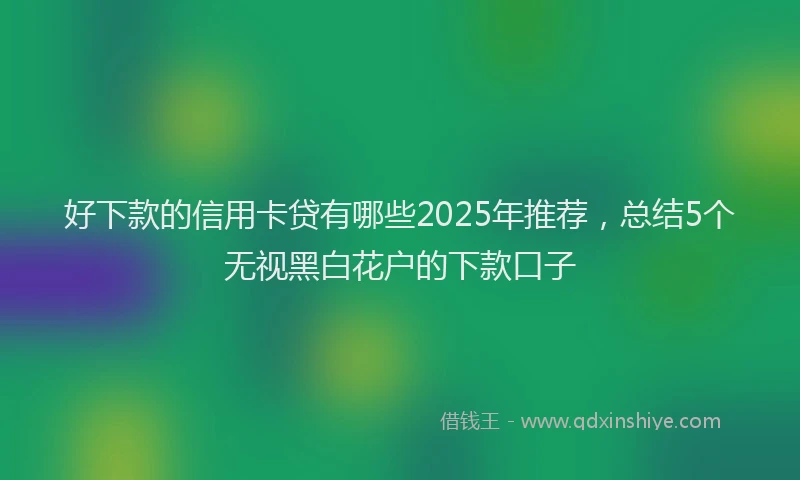 好下款的信用卡贷有哪些2025年推荐，总结5个无视黑白花户的下款口子