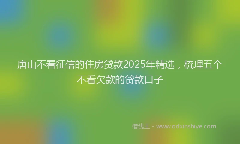 唐山不看征信的住房贷款2025年精选，梳理五个不看欠款的贷款口子