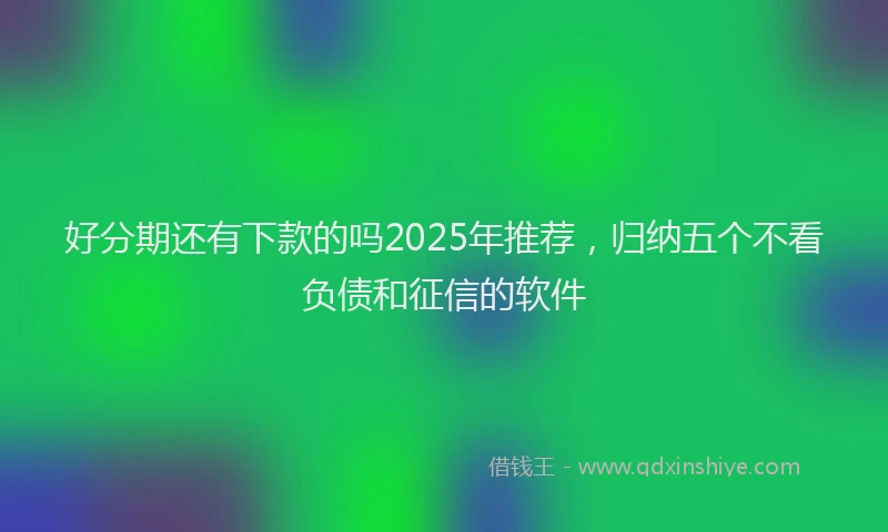 好分期还有下款的吗2025年推荐，归纳五个不看负债和征信的软件
