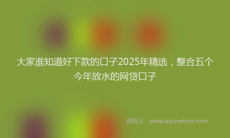大家谁知道好下款的口子2025年精选，整合五个今年放水的网贷口子