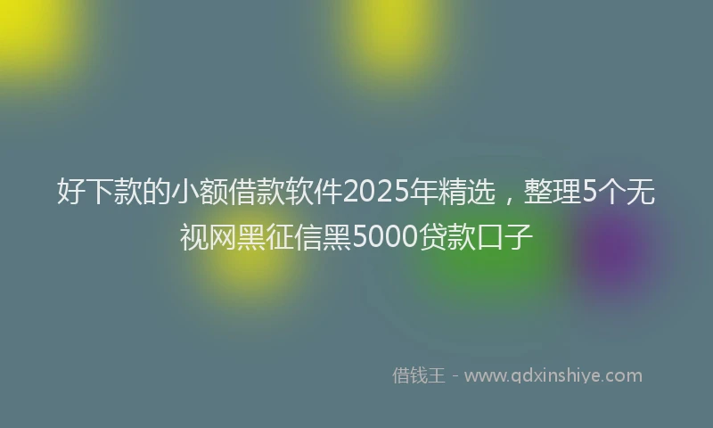 好下款的小额借款软件2025年精选，整理5个无视网黑征信黑5000贷款口子