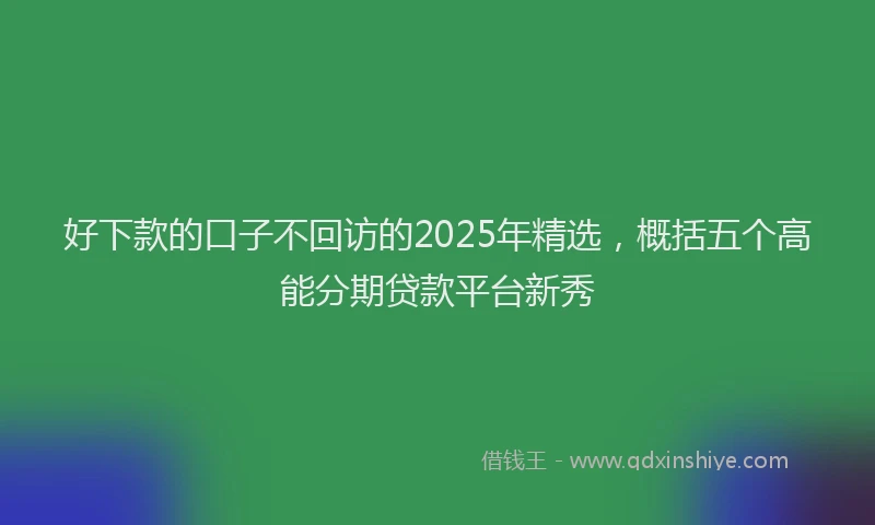 好下款的口子不回访的2025年精选，概括五个高能分期贷款平台新秀