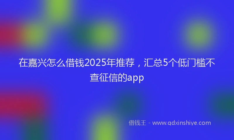 在嘉兴怎么借钱2025年推荐，汇总5个低门槛不查征信的app