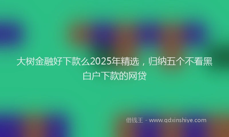 大树金融好下款么2025年精选，归纳五个不看黑白户下款的网贷