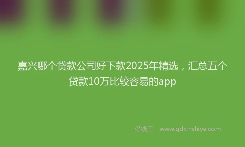 嘉兴哪个贷款公司好下款2025年精选，汇总五个贷款10万比较容易的app