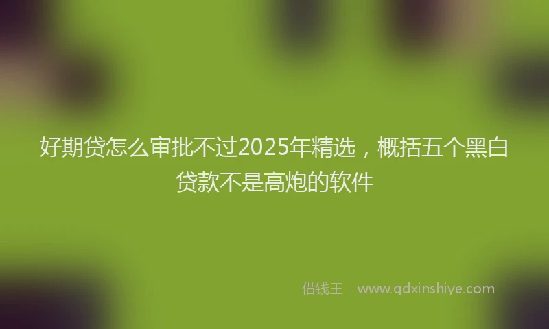 好期贷怎么审批不过2025年精选，概括五个黑白贷款不是高炮的软件