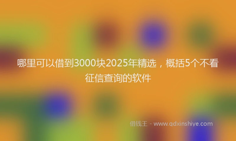 哪里可以借到3000块2025年精选，概括5个不看征信查询的软件