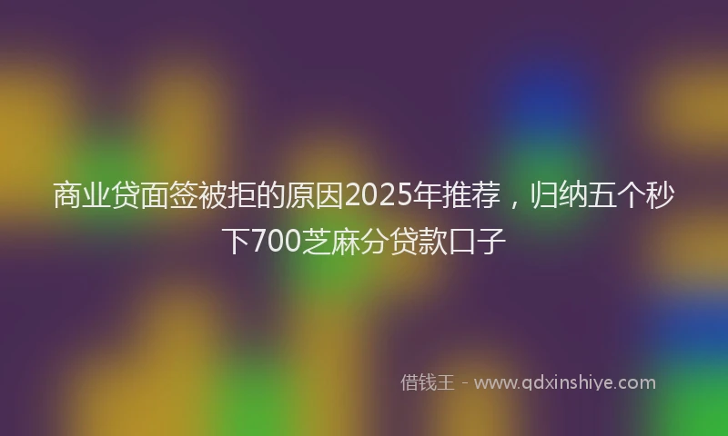 商业贷面签被拒的原因2025年推荐，归纳五个秒下700芝麻分贷款口子