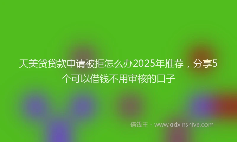 天美贷贷款申请被拒怎么办2025年推荐，分享5个可以借钱不用审核的口子