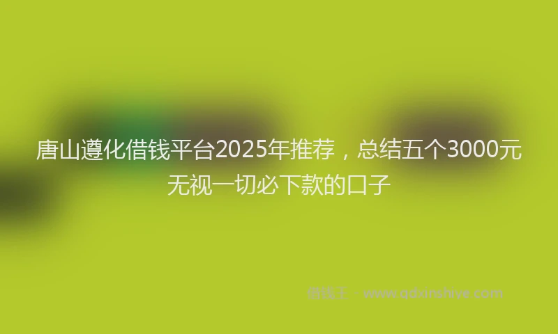 唐山遵化借钱平台2025年推荐，总结五个3000元无视一切必下款的口子
