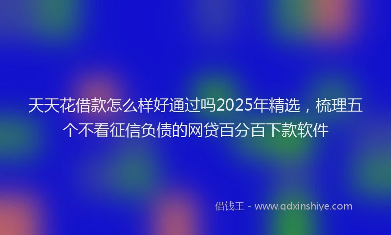 天天花借款怎么样好通过吗2025年精选，梳理五个不看征信负债的网贷百分百下款软件
