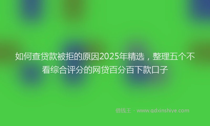 如何查贷款被拒的原因2025年精选，整理五个不看综合评分的网贷百分百下款口子