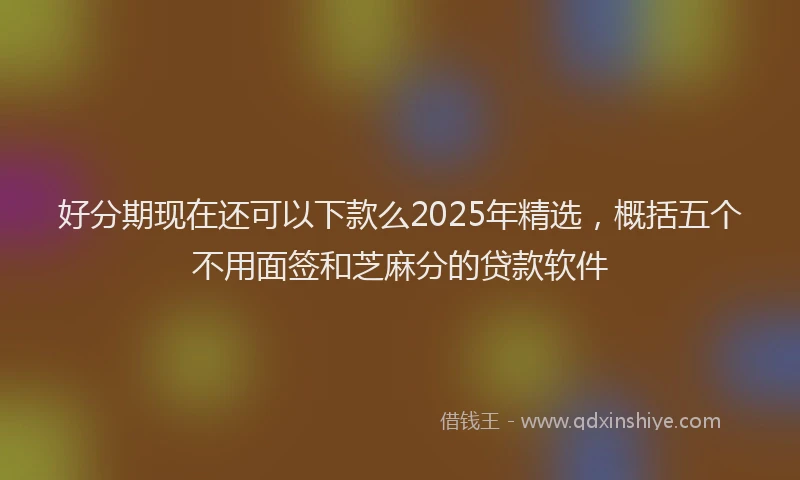 好分期现在还可以下款么2025年精选，概括五个不用面签和芝麻分的贷款软件