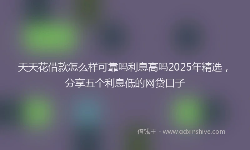 天天花借款怎么样可靠吗利息高吗2025年精选，分享五个利息低的网贷口子
