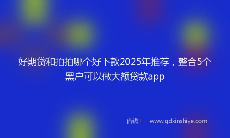 好期贷和拍拍哪个好下款2025年推荐，整合5个黑户可以做大额贷款app