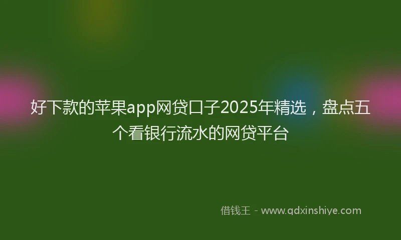好下款的苹果app网贷口子2025年精选，盘点五个看银行流水的网贷平台