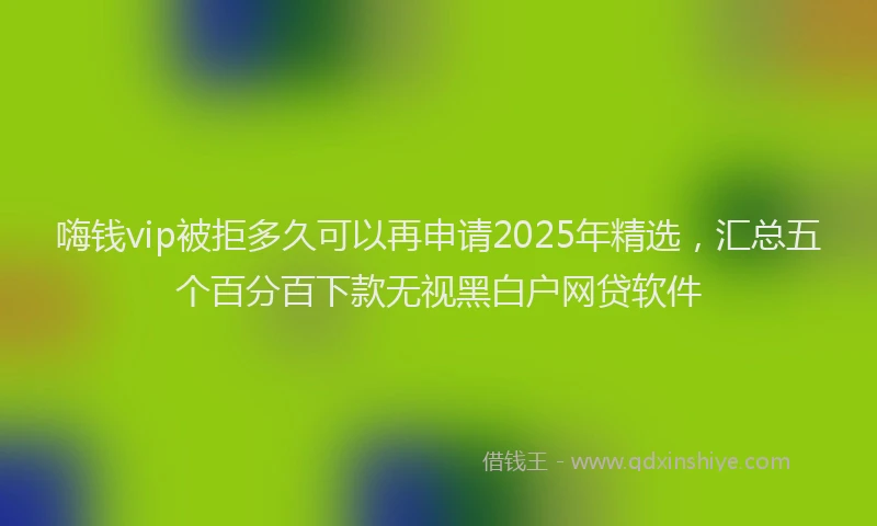 嗨钱vip被拒多久可以再申请2025年精选，汇总五个百分百下款无视黑白户网贷软件