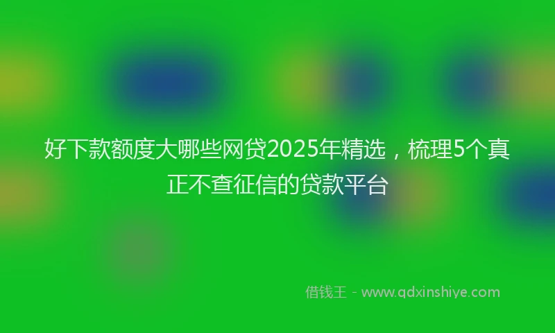 好下款额度大哪些网贷2025年精选，梳理5个真正不查征信的贷款平台