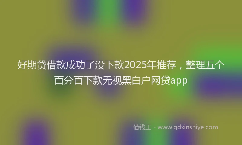 好期贷借款成功了没下款2025年推荐，整理五个百分百下款无视黑白户网贷app