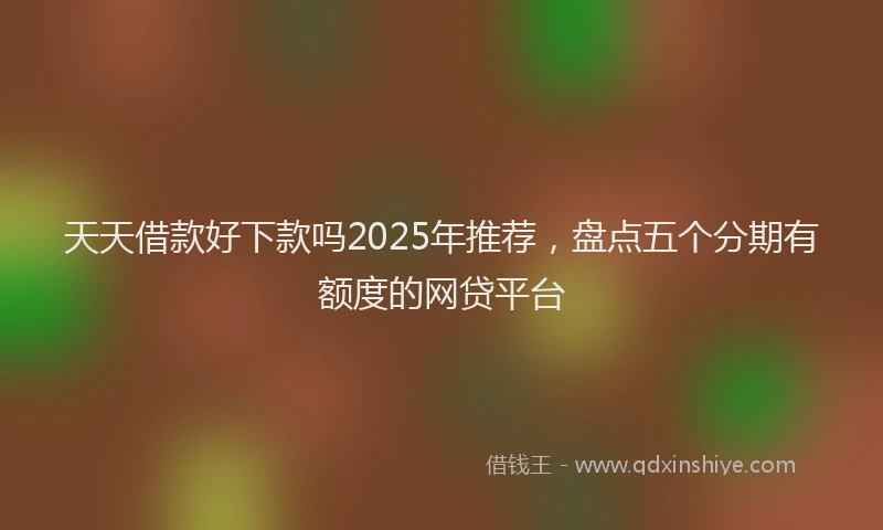 天天借款好下款吗2025年推荐，盘点五个分期有额度的网贷平台