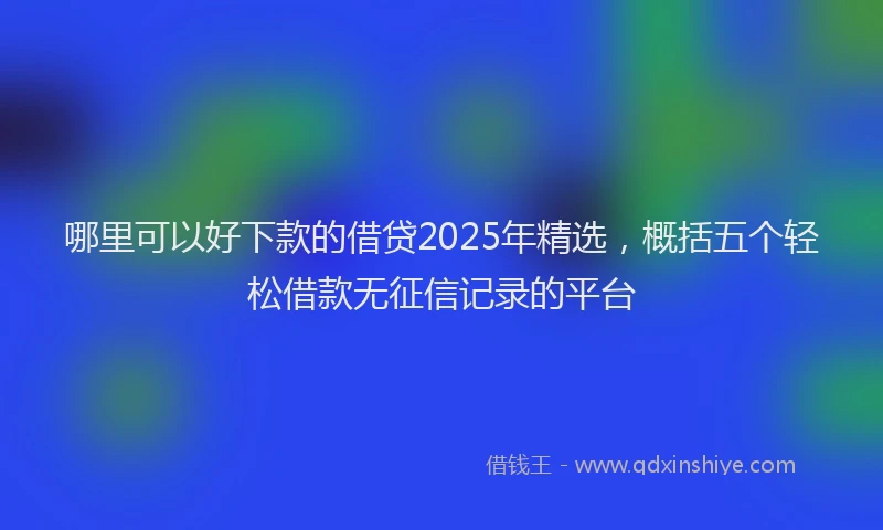 哪里可以好下款的借贷2025年精选，概括五个轻松借款无征信记录的平台