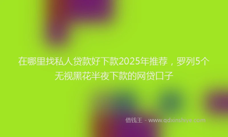 在哪里找私人贷款好下款2025年推荐，罗列5个无视黑花半夜下款的网贷口子