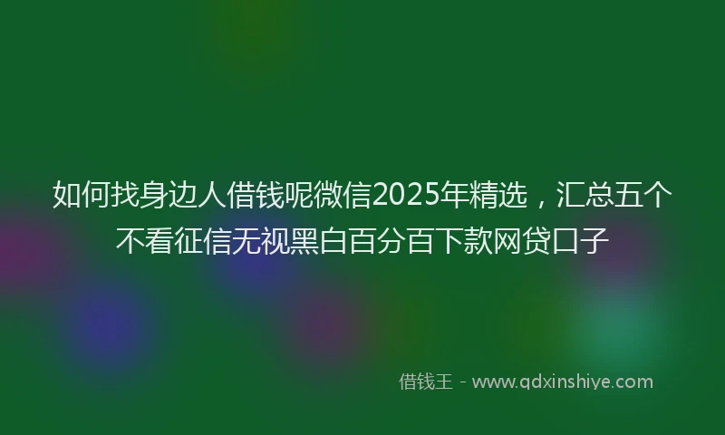 如何找身边人借钱呢微信2025年精选，汇总五个不看征信无视黑白百分百下款网贷口子