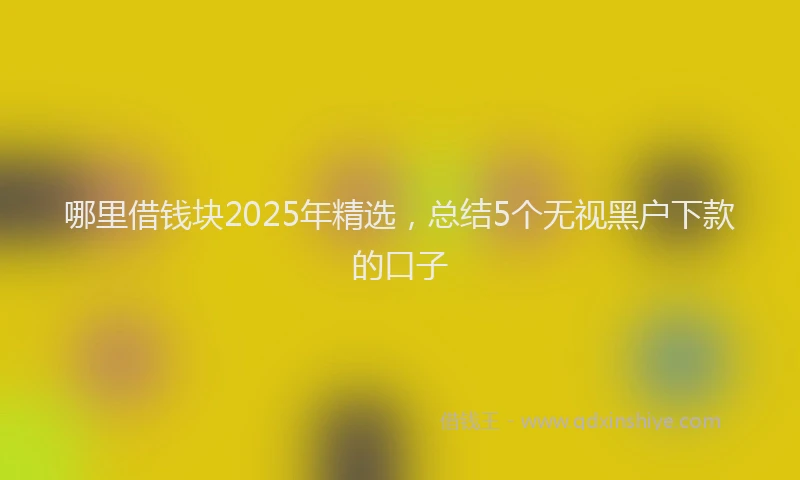 哪里借钱块2025年精选，总结5个无视黑户下款的口子
