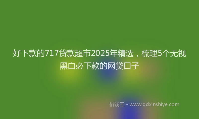 好下款的717贷款超市2025年精选，梳理5个无视黑白必下款的网贷口子