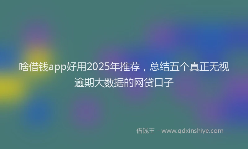 啥借钱app好用2025年推荐，总结五个真正无视逾期大数据的网贷口子