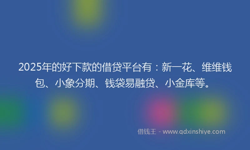 2025年的好下款的借贷平台有：新一花、维维钱包、小象分期、钱袋易融贷、小金库等。