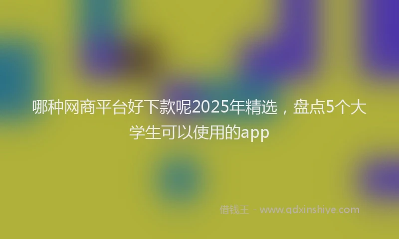 哪种网商平台好下款呢2025年精选，盘点5个大学生可以使用的app