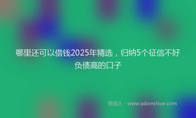 哪里还可以借钱2025年精选，归纳5个征信不好负债高的口子