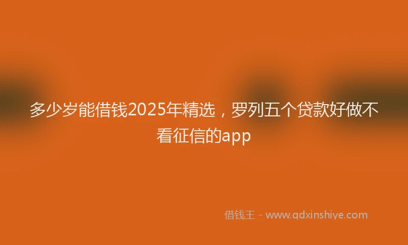 多少岁能借钱2025年精选，罗列五个贷款好做不看征信的app