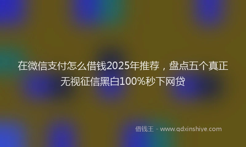 在微信支付怎么借钱2025年推荐，盘点五个真正无视征信黑白100%秒下网贷