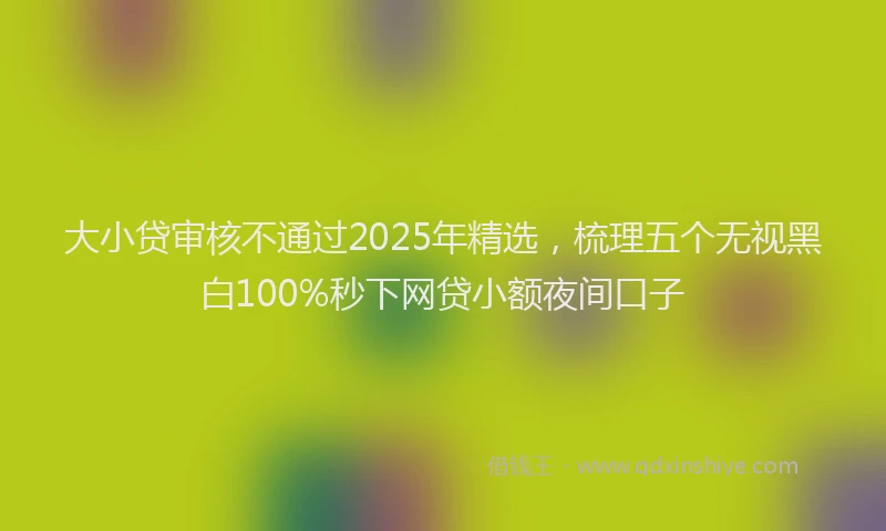 大小贷审核不通过2025年精选，梳理五个无视黑白100%秒下网贷小额夜间口子