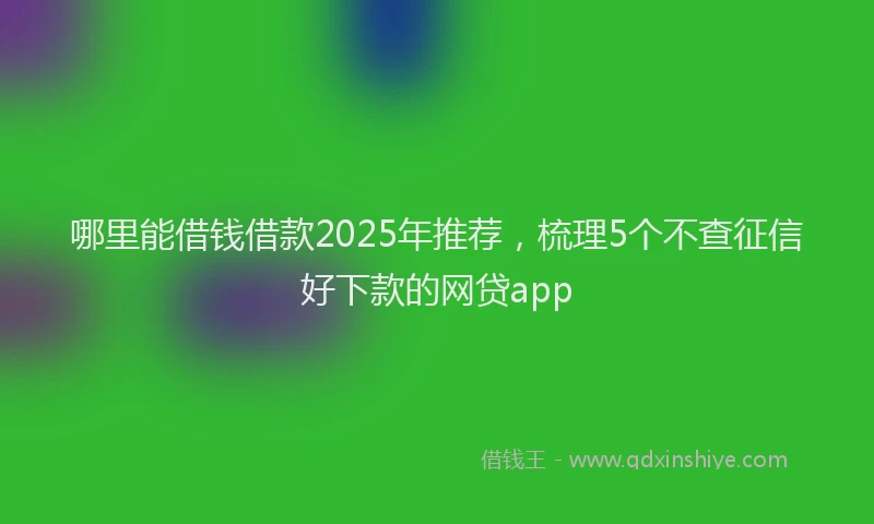 哪里能借钱借款2025年推荐，梳理5个不查征信好下款的网贷app