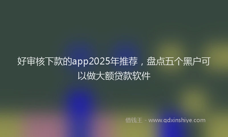 好审核下款的app2025年推荐，盘点五个黑户可以做大额贷款软件