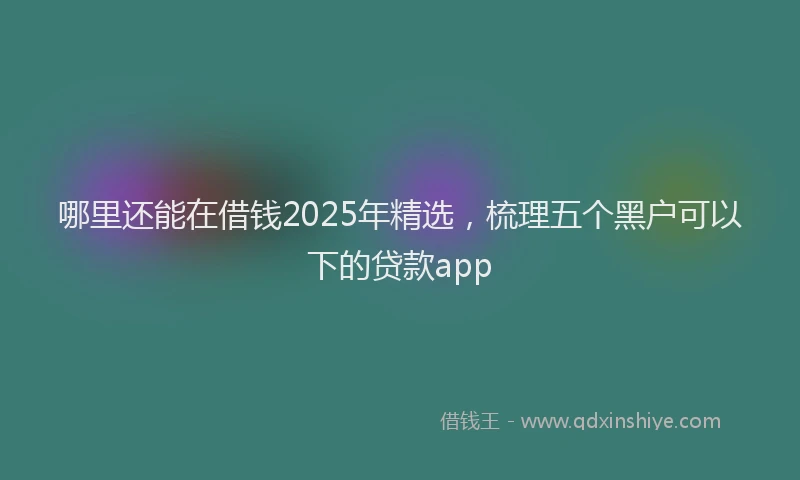 哪里还能在借钱2025年精选，梳理五个黑户可以下的贷款app