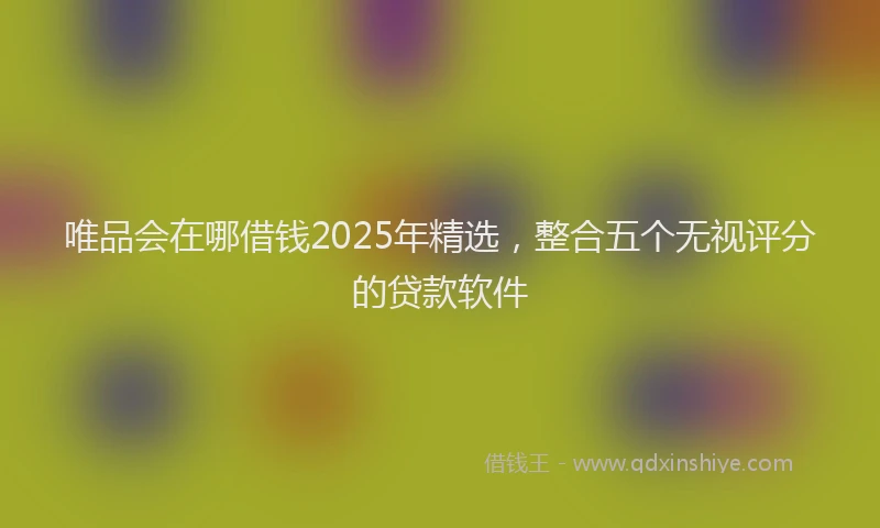 唯品会在哪借钱2025年精选，整合五个无视评分的贷款软件
