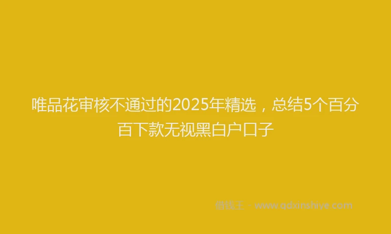唯品花审核不通过的2025年精选，总结5个百分百下款无视黑白户口子