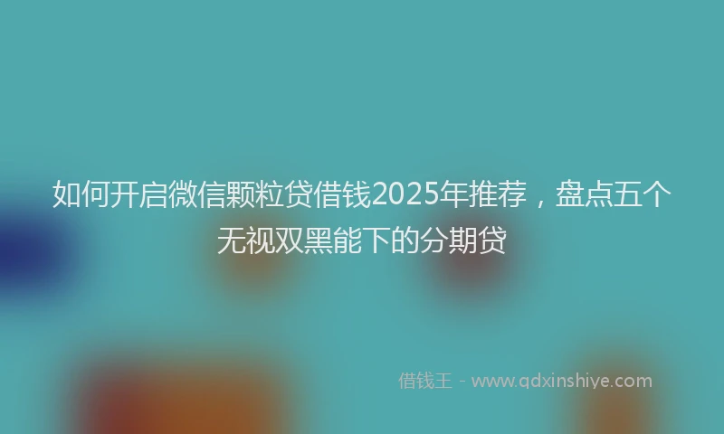 如何开启微信颗粒贷借钱2025年推荐，盘点五个无视双黑能下的分期贷