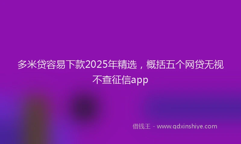 多米贷容易下款2025年精选，概括五个网贷无视不查征信app