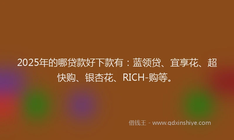 2025年的哪贷款好下款有：蓝领贷、宜享花、超快购、银杏花、RICH-购等。