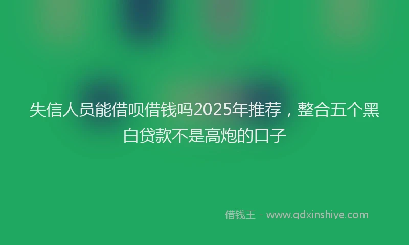 失信人员能借呗借钱吗2025年推荐，整合五个黑白贷款不是高炮的口子