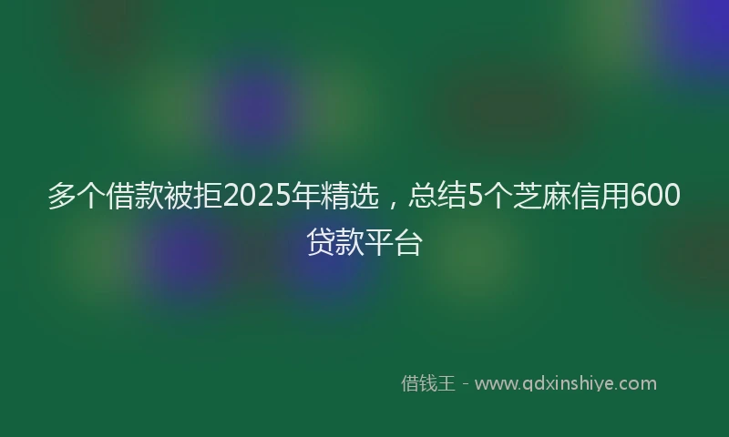 多个借款被拒2025年精选，总结5个芝麻信用600贷款平台